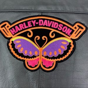 Harley Davidson Rose butterfly leather vest. XL